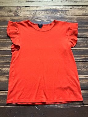 Ann Taylor Ruffle Top - Orange